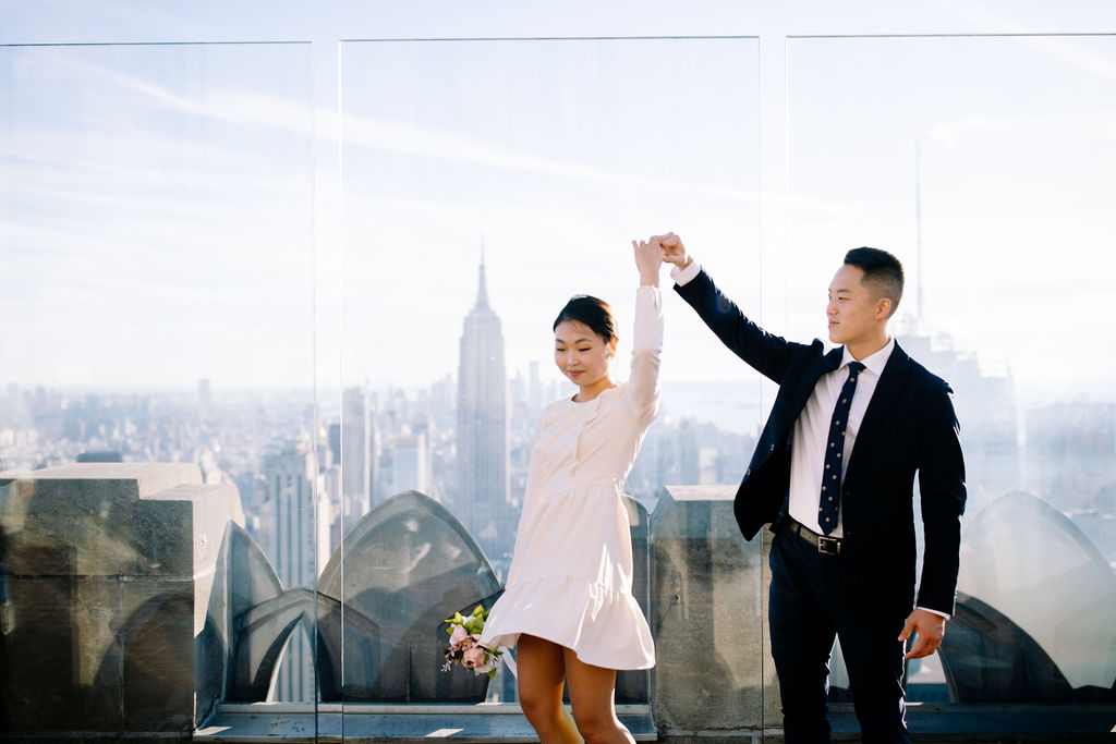 Couple dancing on The Top of the ROck 