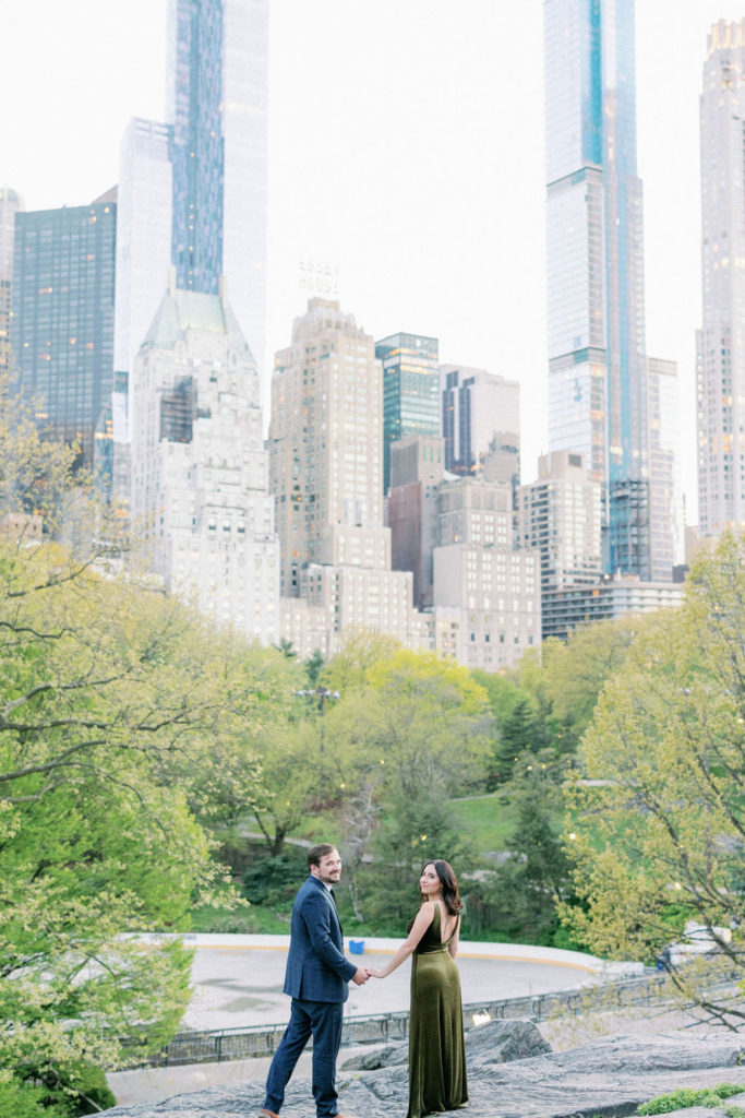 Couple Overlooking NYC Skyscrapers